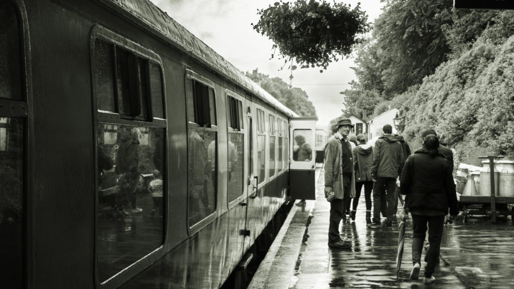 Der historische Zug in der Bodmin General Station. Cornwall / England